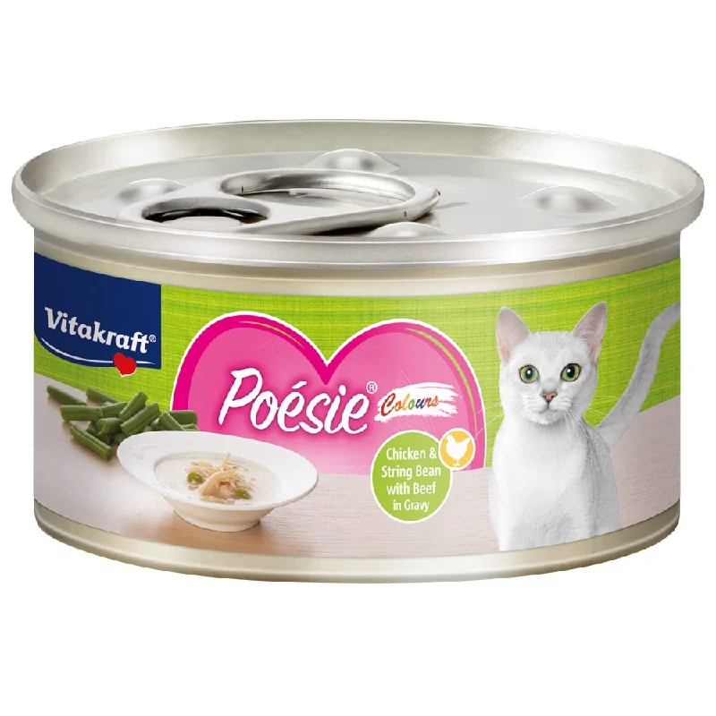 Vitakraft Poesie Colours Chicken & String Bean with Beef in Gravy Grain-Free Canned Cat Food 70g (Exp 7 Oct)