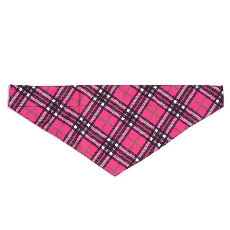 Bias Plaid Hot Pink Dog Bandana